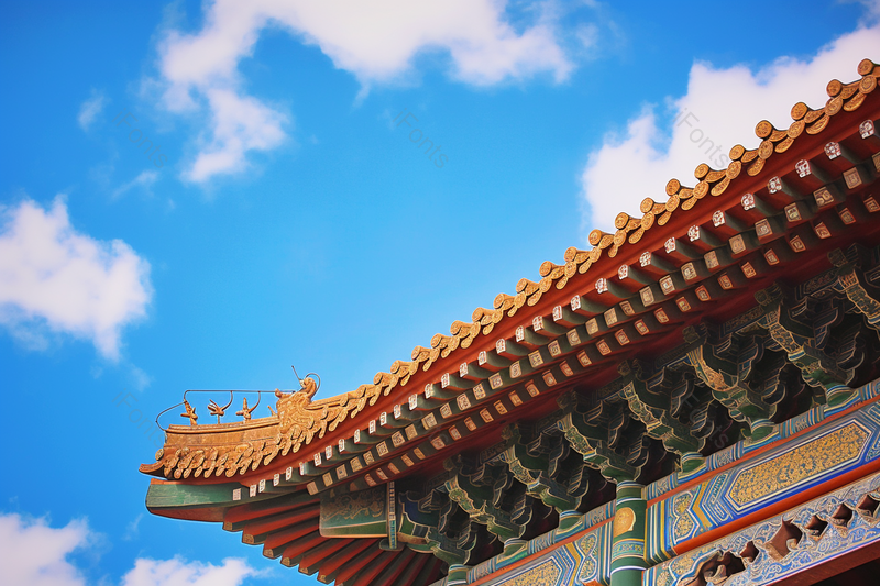 宏伟古建筑屋檐古风建筑传统文化古迹,高清,摄影图,摄影图片,图片大全,摄影图免费下载